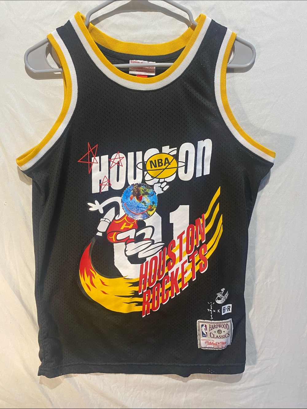 Travis Scott JACK CACTUS Rockets Black/Yellow NBA Jersey - Hardwood Class